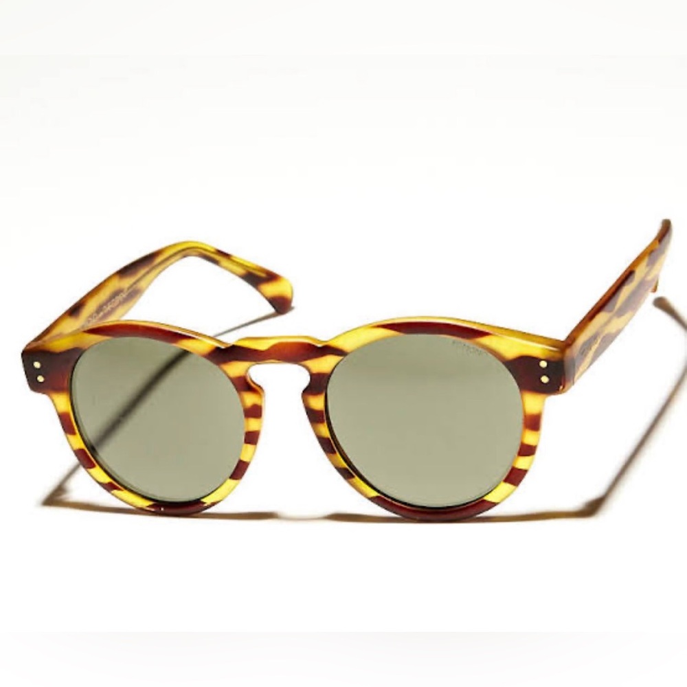 Komono Sunglasses NWT NEW The Clement Safari Yellow and Brown Round - Picture 3 of 14